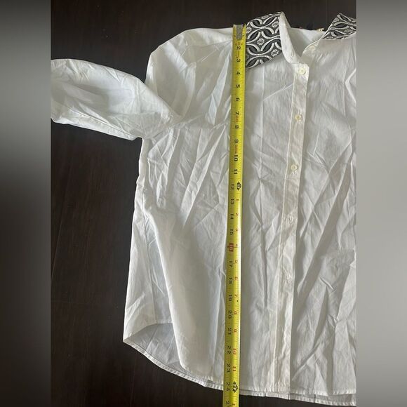 Maje Cipaje Jacquard Contrast Womens 100% Cotton Button Down Shirt- White large - Picture 12 of 12